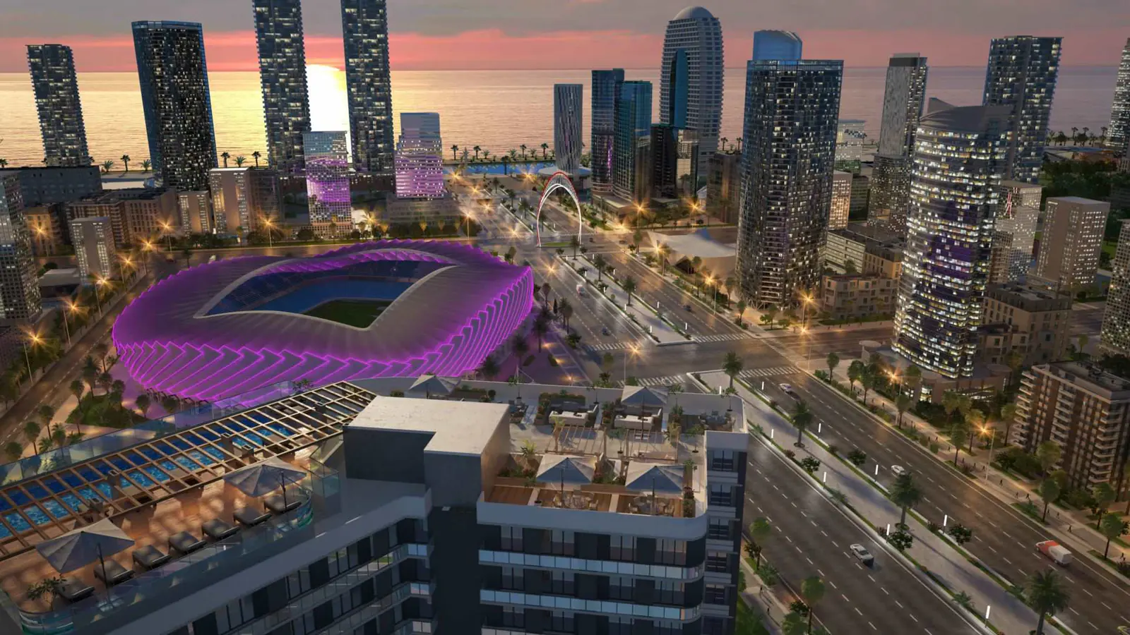 Zenith Capital LLC'nin bulunduğu Batum'daki bina ve çevresi